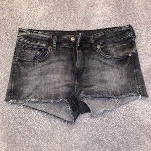 h&m divided gray dark wash jean shorts